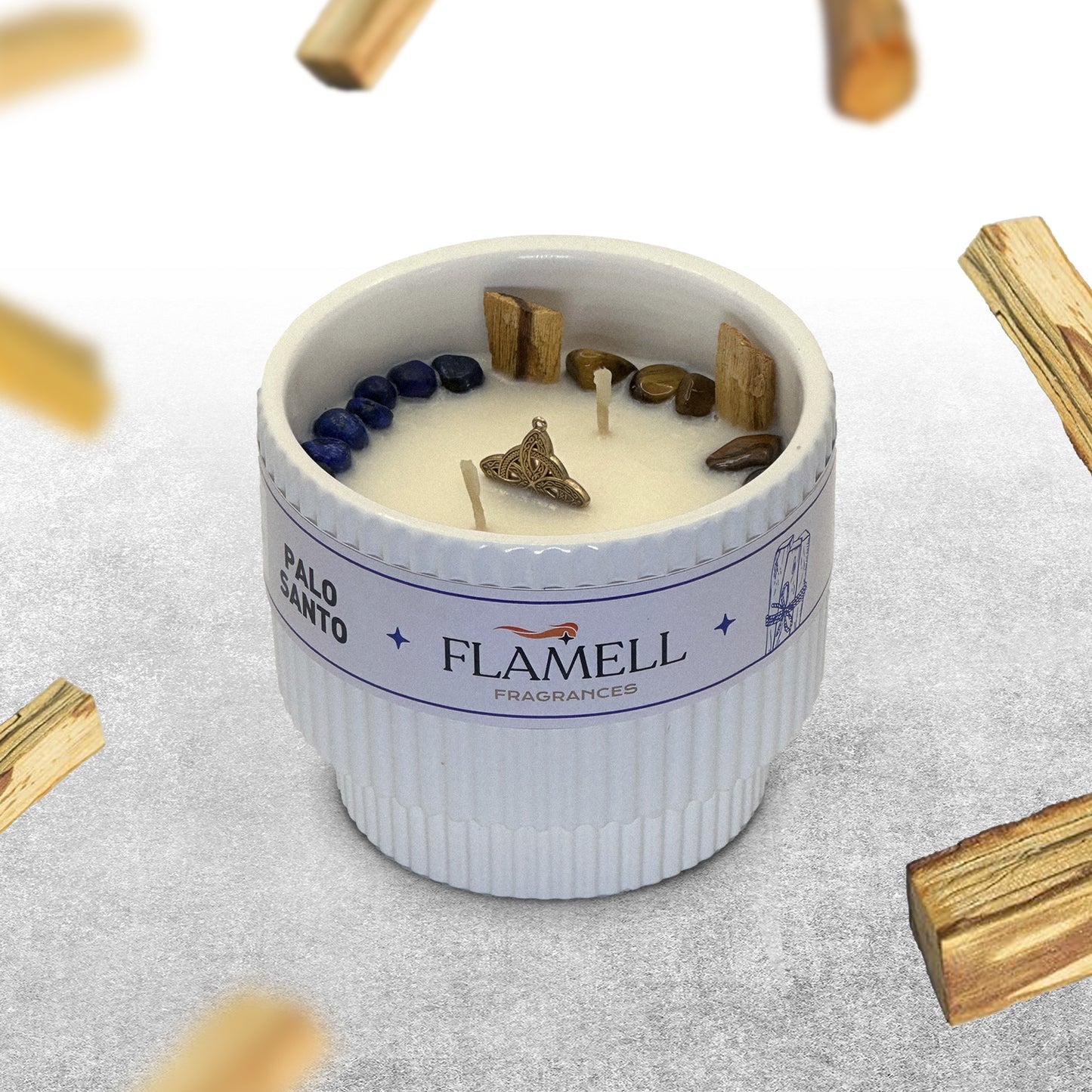 Vela Aromática Berkana Palo Santo Blanca